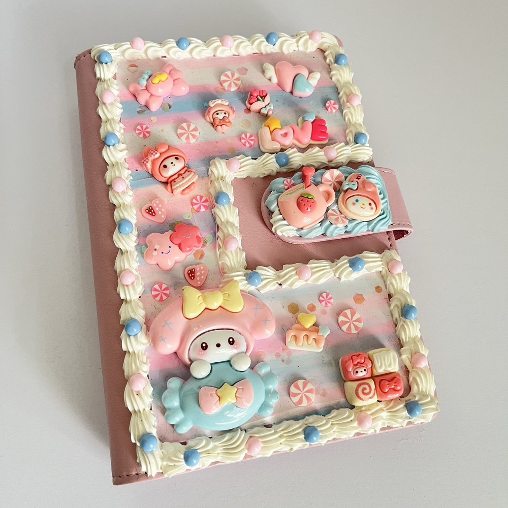 Decoden pink My Melody 3 D sweet piano unofficial journal 3 ring mini binder 5x7